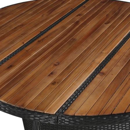 Vidaxl Trädgårdsbord 150x74 Cm Konstrotting Och Massivt Akaciatr Brun