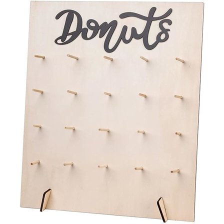 1 stk tre-donutstativ donutvegg donut bagel veggutstilling