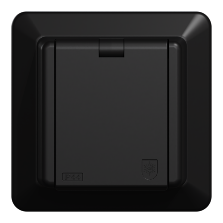 ELKO Enkel stikkontakt sprutsikker innfelt RS16 sort