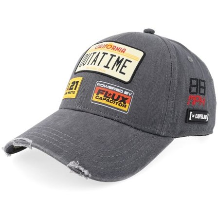 Capslab - Grå adjustable Keps - Back to the Future Distressed California Out At Time Grey Adjustable @ Hatstore