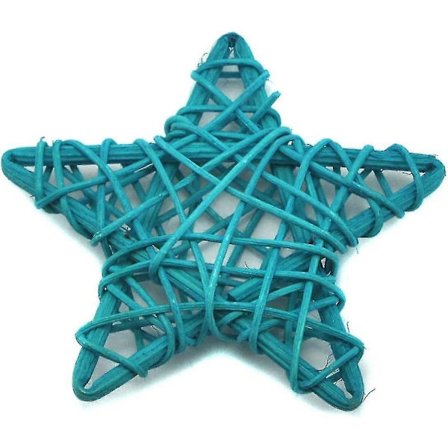 Rottingstjerner til hjemmet, haven, kransen, trædekoration (9 cm, lyseblå)