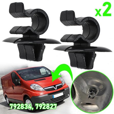 2x Auton konepellin tukitanko pidike kiinnike 792834 Vauxhall Opel Vivaro X83 2001 - 2014 Kiinnike