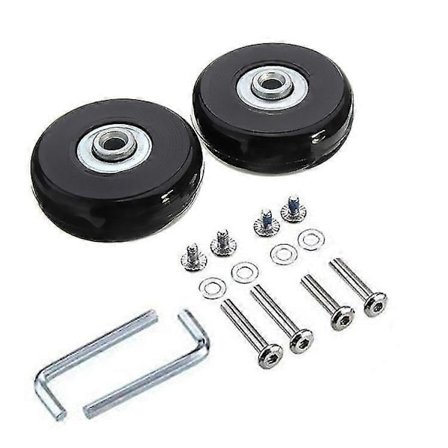 Bagage Udskiftningshjul Til Trolley Trolley Kuffert, 4 Stk 50mm Hjul, Gummi Metal Kuffert Kit Drejelige Lejer Reparationshjul Sort 2025 walkb