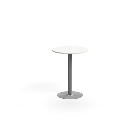 Ståbord ALVA, Ø700 H900 mm, høytrykkslaminat, sølv/hvit