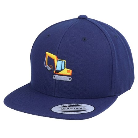 Kiddo Cap - Blauw snapback Cap - Kids Excavator Navy Snapback @ Hatstore