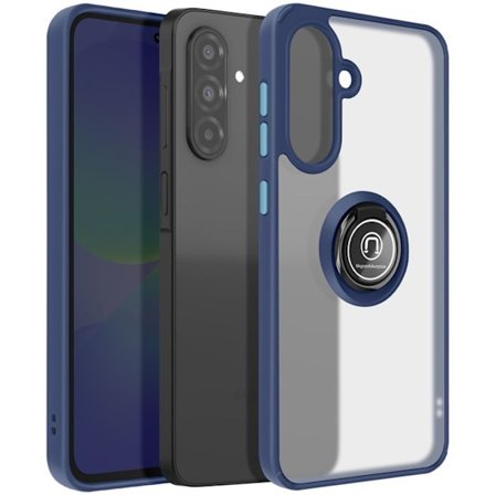 Coque för Samsung Galaxy A36 med magnetisk ring, genomskinlig, blå natt.