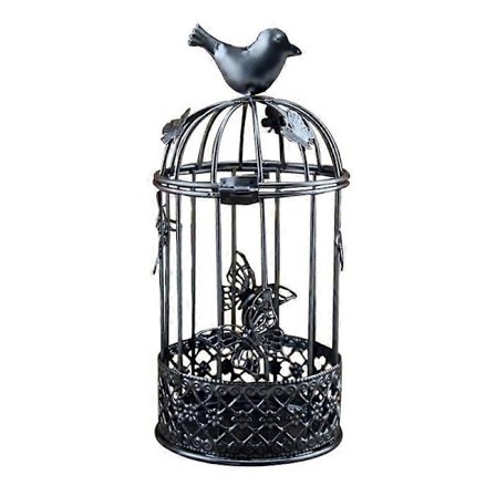 Ljusstake Ihålig Fågelbur Järn Fjärilar Multifunktionell Ljusstake för Vardagsrum Qinhai