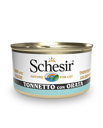 Schesir Tonnetto Con Orata Cibo Umido Gatti Adulti Lattina 85g