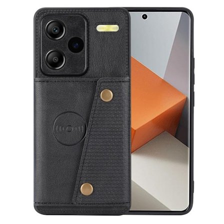 SKALO Xiaomi Redmi Note 13 Pro+ PU-nahkainen Korttikotelo - Musta
