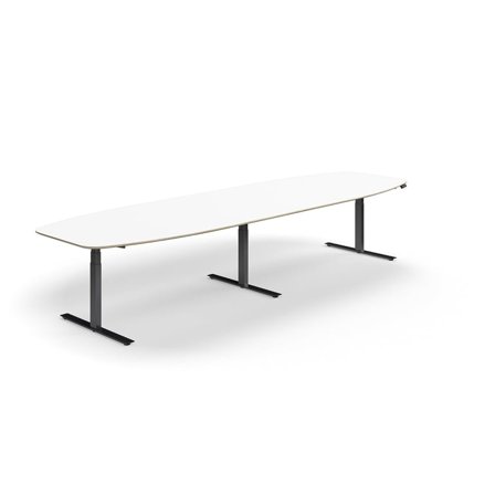 Standing meeting table NOVUS, 4000x1200 mm, black/white