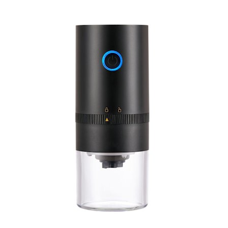 Bærbar elektrisk kaffekværn med justerbar pulverstørrelse og holdbar keramisk kværn (Sort)