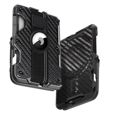 Unisex Plånbok, Magsafe Korthållare, RFID-skydd med Air Tag Skyddsfodral (Kolfibersvart)