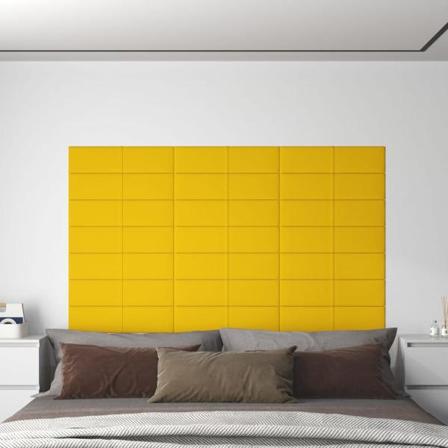 Vidaxl Väggpaneler 12 St Gul 60x15 Cm Sammet 1,08 M² Gul