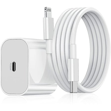 1-pack - Laddare för iPhone - Snabbladdare - Adapter + Kabel 20W Vit 1-pack iPhone