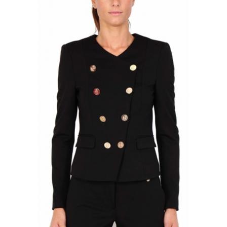 Liu Jo Short jersey jacket point milan , Zwart , Dames , Maat: S