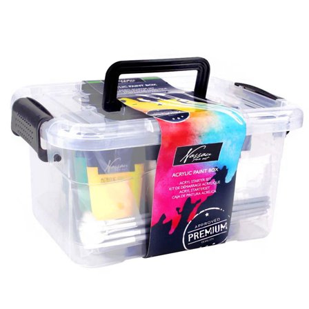 Nassau Fine Art Akrylbox 9 färger (75 ml) + 6 penslar