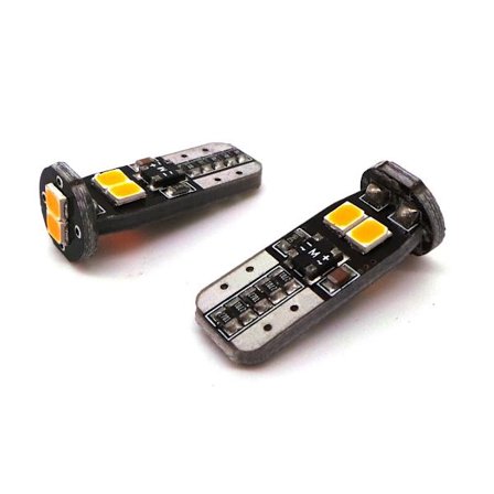 10 st LED-lampor T10 12V-18V 4W CANBUS 400lm Orange