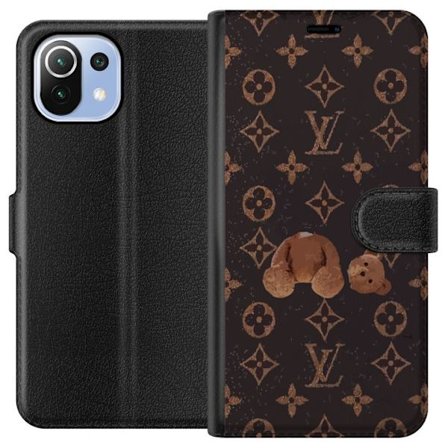 Kompatibel Tegnebogsetui til Xiaomi Xiaomi Mi 11 Lite Luksuriøst monogrammønster med knust bamse i mørk modeæstetik