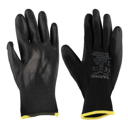 Montørhandsker str. 7 - 10-pak med PU-belægning