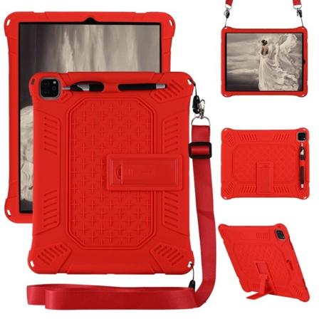 iPad Pro 12.9 (2021) / (2020) / (2018) silikonisuojus hihnalla - Punainen Red