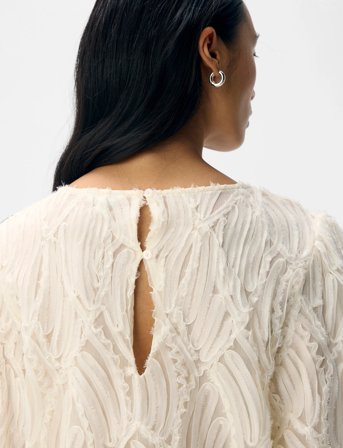 Object Objlucie L/S Re O-Neck Top Noos - White - 42