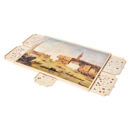 Puzzle-Duoku Brik - 2000 Stykker - 1020x745 mm - 360° Drejebord og Bærbar - med 5 Skuffer og Dæksel