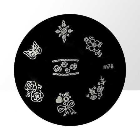 Stempelplade - Negledekorationer - m76 - Rund