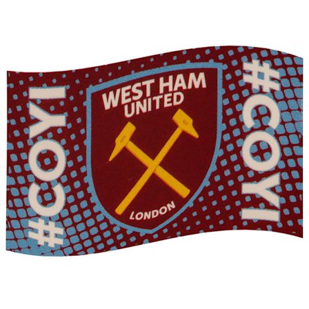 West Ham United FC #COYI Flag En Storlek Claret Röd/Blå/Vit