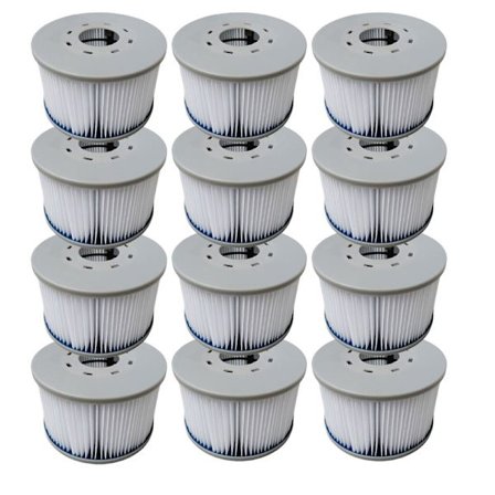 12-paknings filtre for oppblåsbare MSPA-boblebad, Ø106 cm - 12 erstatningsfilterpatroner for oppblåsbare MSPA-boblebad.