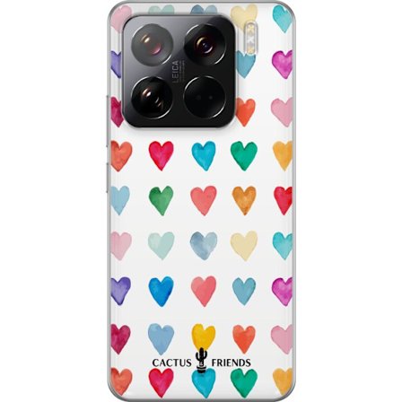 Kompatibelt Mobildeksel til Xiaomi Xiaomi 15 Pro Cactus and Friends - Watercolor Love Grid