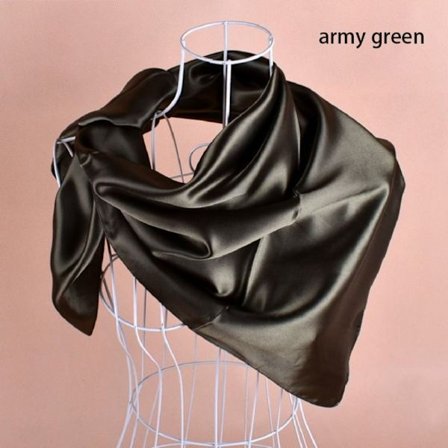 Hovedtørklæde Satin Bandana ARMY GREEN