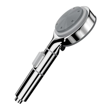 Kaksipuolinen suihkupää silikonigeelillä hierova 6-vaihteinen vaihdettava yhden painikkeen vedensulkuhana kylpyhuoneen suihkusuutin