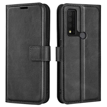 Hållbart konstläder TCL 30 V 5G fodral med plånbok - Svart