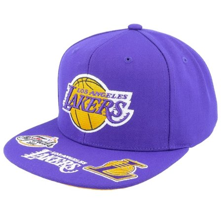 Mitchell & Ness - NBA Violet snapback Casquette - Los Angeles Lakers Front Face Purple Snapback @ Hatstore