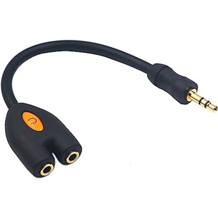 3,5 mm hörlursdelare, 3,5 mm hane till 2 hona Splitter Y Jack AUX A
