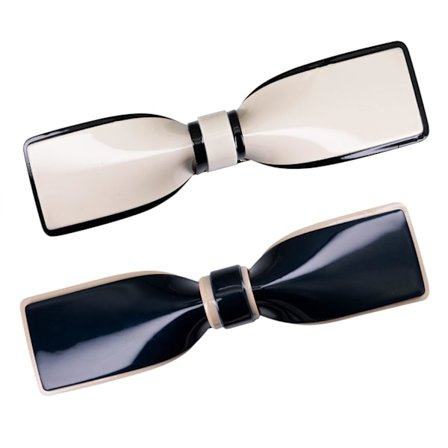 (Båge B&W 2PCS)Eleganta hårklämmor i harts Hårspännen i gnistrande svartvitt minimalistisk stil med metallspännen Gl