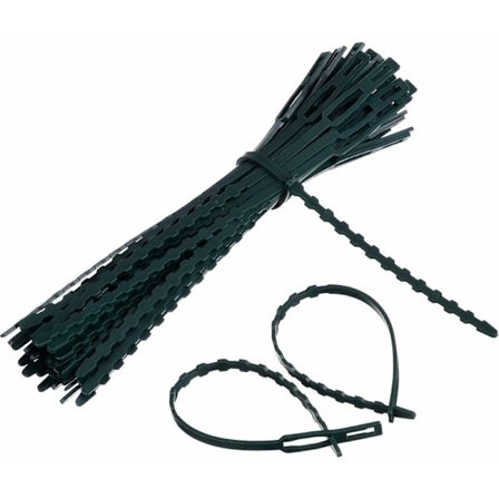 Förpackning med 50 justerbara växtbindningar och stöd 170 mm x 8 mm mörkgrön