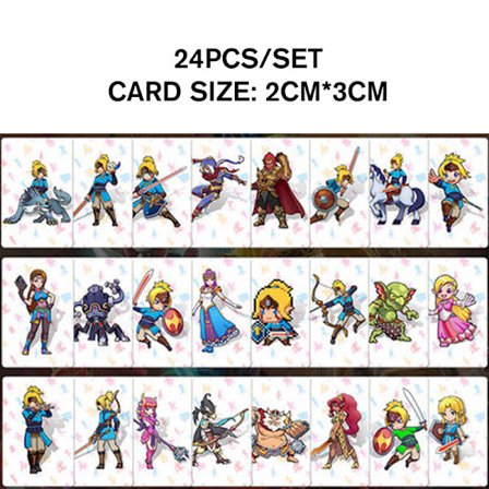 24st Mini NFC Tag Game Cards för Amiibo Nintendo Switch /Switc One Size