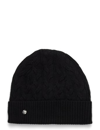 Cable Knit Hat Black Daily Sports