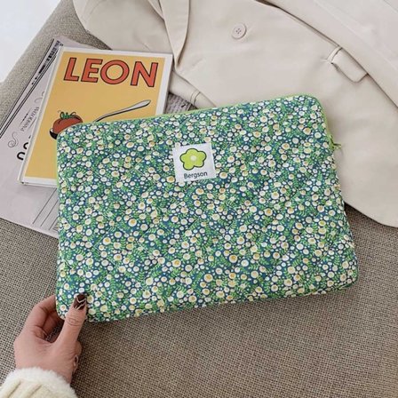 Laptop Sleeve Case Bag Liner Bag 13 TOMMER GRØN BLOMST GRØN BLOMST