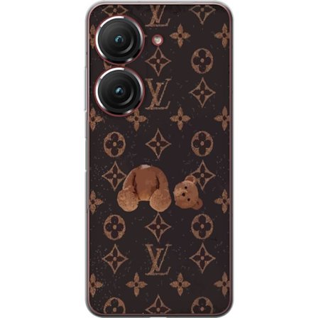 Yhteensopiva Puhelinkuori Asus Asus Zenfone 9 Ylellinen monogrammikuvio rikkinäisellä nalletaustalla pimeässä muotiestetiikassa