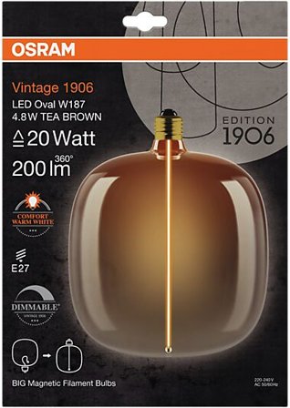 OSRAM Led Dekorasjonspære O187 20 200lm Tea Brown Dimbar Varmhvit