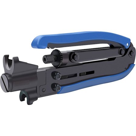 Koaksiaalinen työkalu säädettävällä puristustyökalulla