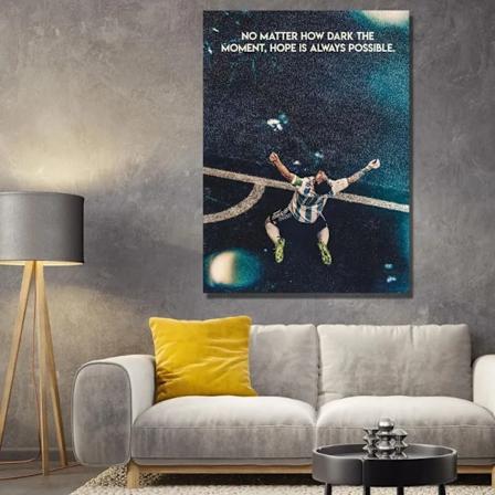 Fotbollsstjärna M-Messi Poster Vägg Konst Dekoration Canvas Målning Utan Ramrum Hem Inredning Soccer Club Fans Collection Gåva 8 20X30 no frame