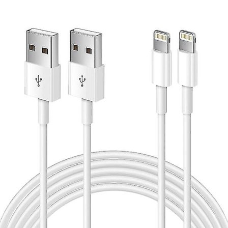 2-pak kompatibel med Apple iPhone ladekabel 1m, Apple Lightning til USB kabel 1 meter Rask lading Apple Telefon lange kabler