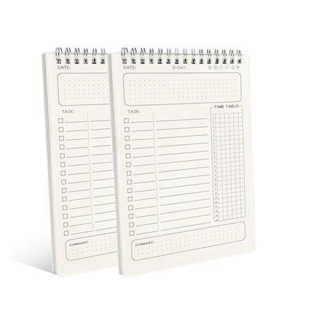 2 pakker 80-arks udateret daglig planlægger - To-do liste notesbog til arbejde, skole & hjem, målrettet notesblok med opgavestyringssystem