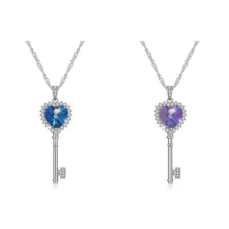 Från Swarovski Elements Shining Love Key Two Tone Sterling Silver Halsband Svn27