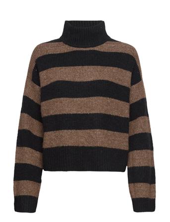 Objminna L/S Knit Pullover 122 Pullover Striktrøje Brun Object