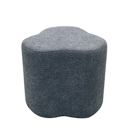 Harmaa Bouclé-verhoiltu jakkara, 48x48x42 cm