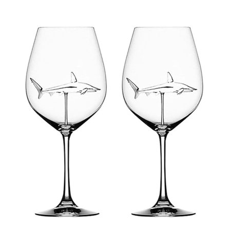 Rødvin Glass med Hai Inni Goblet Glass Klart Glass Hjem Bar Fest